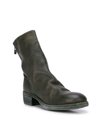 Bottines chelsea en cuir vert foncé Guidi