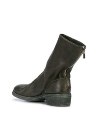 Bottines chelsea en cuir vert foncé Guidi