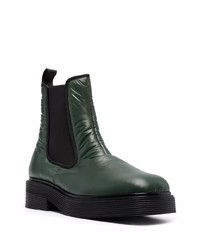 Bottines chelsea en cuir vert foncé Marni