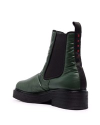 Bottines chelsea en cuir vert foncé Marni