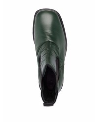 Bottines chelsea en cuir vert foncé Marni