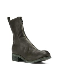 Bottines chelsea en cuir vert foncé Guidi