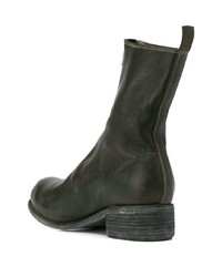 Bottines chelsea en cuir vert foncé Guidi