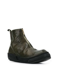 Bottines chelsea en cuir vert foncé Guidi