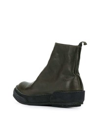 Bottines chelsea en cuir vert foncé Guidi