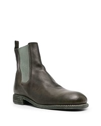 Bottines chelsea en cuir vert foncé Guidi