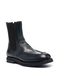 Bottines chelsea en cuir vert foncé Silvano Sassetti