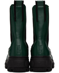 Bottines chelsea en cuir vert foncé Viron