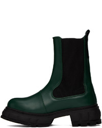 Bottines chelsea en cuir vert foncé Viron