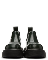 Bottines chelsea en cuir vert foncé Bottega Veneta