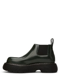 Bottines chelsea en cuir vert foncé Bottega Veneta