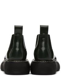 Bottines chelsea en cuir vert foncé Bottega Veneta