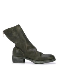 Bottines chelsea en cuir vert foncé Guidi