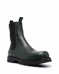 Bottines chelsea en cuir vert foncé Jil Sander