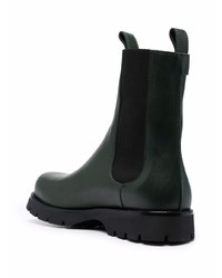 Bottines chelsea en cuir vert foncé Jil Sander