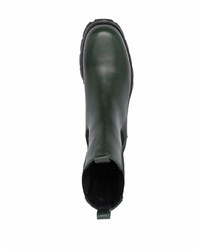 Bottines chelsea en cuir vert foncé Jil Sander