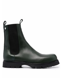 Bottines chelsea en cuir vert foncé Jil Sander