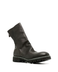 Bottines chelsea en cuir vert foncé Guidi