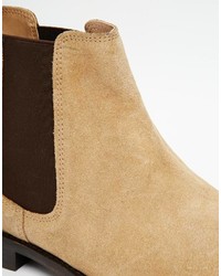 Bottines chelsea en daim beiges Asos