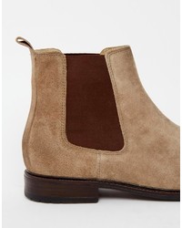 Bottines chelsea en daim beiges Asos