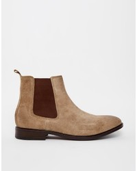 Bottines chelsea en daim beiges Asos