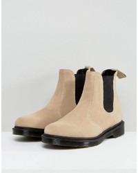 Bottines chelsea en daim beiges Dr. Martens