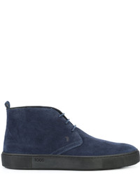 Bottines chelsea en daim bleu marine Tod's