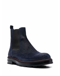 Bottines chelsea en daim bleu marine Bally