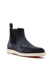 Bottines chelsea en daim bleu marine Santoni