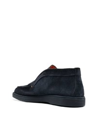 Bottines chelsea en daim bleu marine Santoni