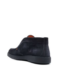 Bottines chelsea en daim bleu marine Santoni