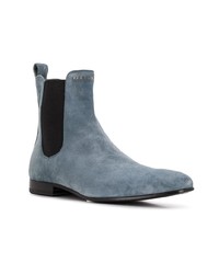 Bottines chelsea en daim bleu marine Philipp Plein