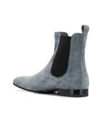 Bottines chelsea en daim bleu marine Philipp Plein