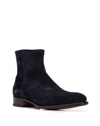 Bottines chelsea en daim bleu marine Santoni