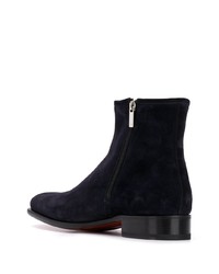 Bottines chelsea en daim bleu marine Santoni