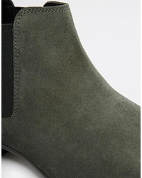 Bottines chelsea en daim gris foncé Asos