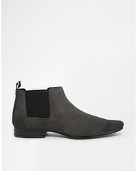 Bottines chelsea en daim gris foncé Asos