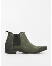 Bottines chelsea en daim gris foncé Asos