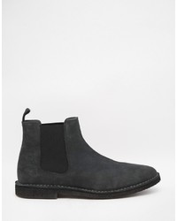 Bottines chelsea en daim gris foncé Asos