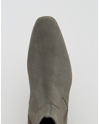 Bottines chelsea en daim gris foncé Asos