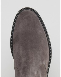 Bottines chelsea en daim gris foncé Asos