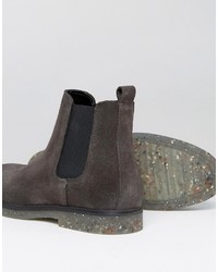 Bottines chelsea en daim gris foncé Asos