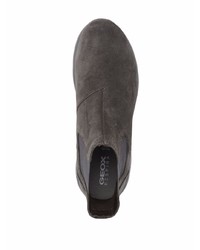 Bottines chelsea en daim gris foncé Geox