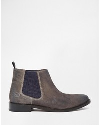 Bottines chelsea en daim gris foncé Base London