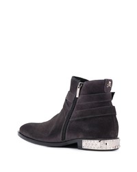 Bottines chelsea en daim gris foncé Philipp Plein