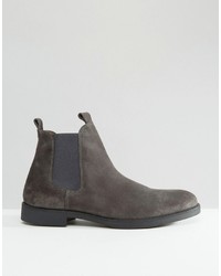 Bottines chelsea en daim gris foncé Zign Shoes