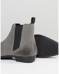 Bottines chelsea en daim grises Asos