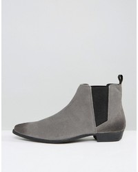 Bottines chelsea en daim grises Asos