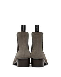 Bottines chelsea en daim grises Alexander McQueen