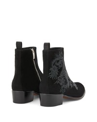 Bottines chelsea en daim imprimées noires Giuseppe Zanotti